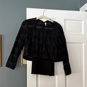 Maje Black Lace Blouse